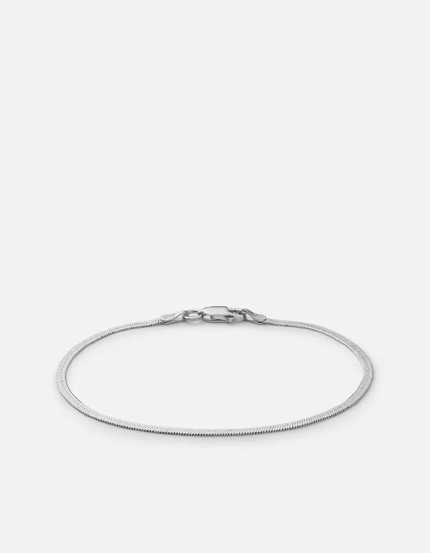 1.7mm Herringbone Bracelet, Sterling Silver