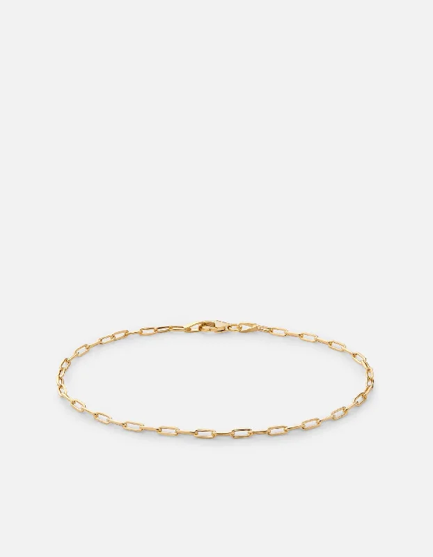 2.5mm Volt Link Cable Chain Bracelet, 14k Gold