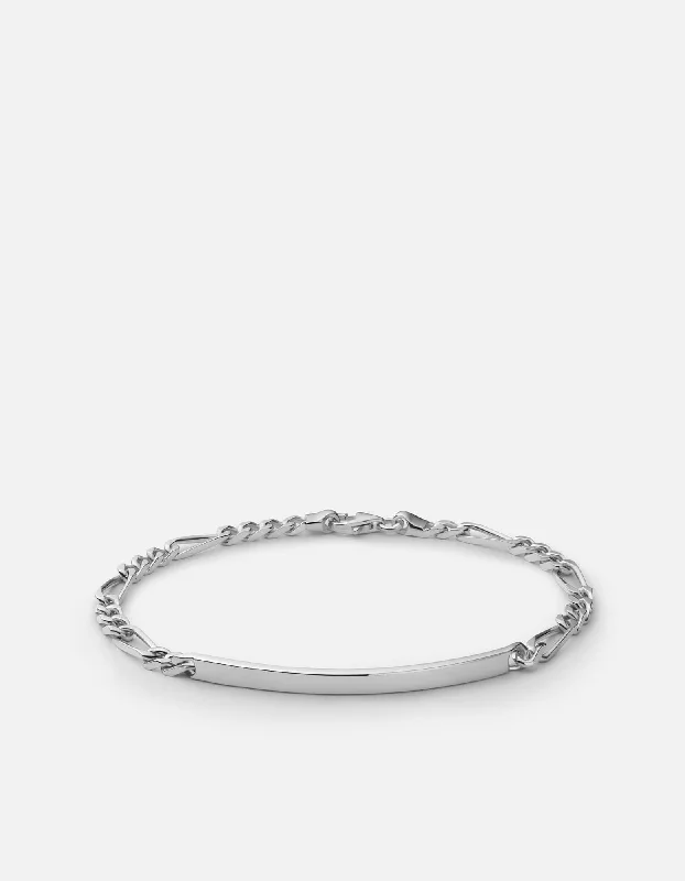 3mm ID Figaro Chain Bracelet, Sterling Silver