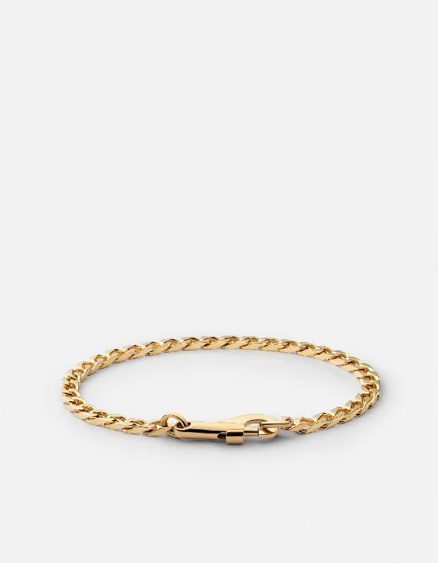 4mm Snap Chain Bracelet, Gold Vermeil