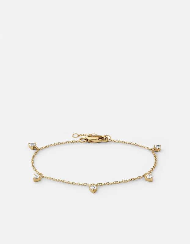 Adora Heart Bracelet, Gold Vermeil/Sapphire