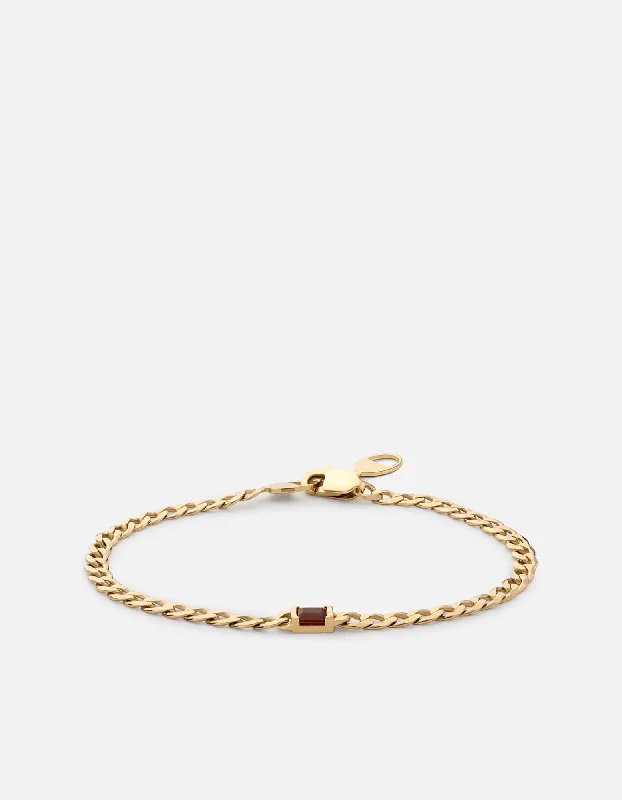 Lyra Garnet Chain Bracelet, Gold Vermeil