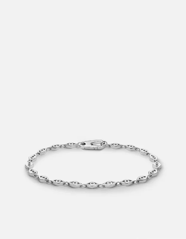 Mati Eye Chain Bracelet, Sterling Silver