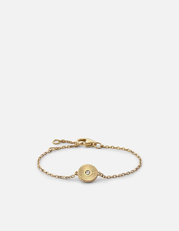 Mini Rey Bracelet, 14k Gold/Diamond