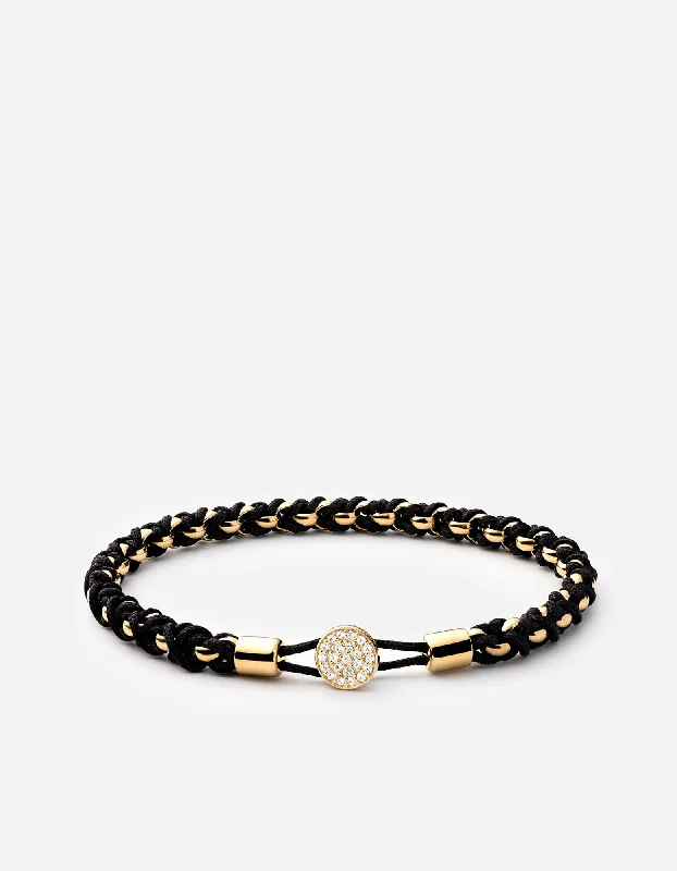 Nexus Chain Bracelet, 14k Gold Pavé