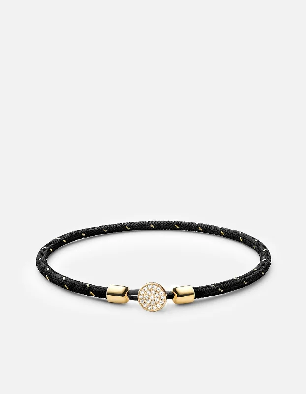 Nexus Rope Bracelet, Gold Pavé