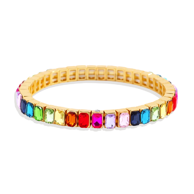 Rainbow Baguette Beaded Bracelet