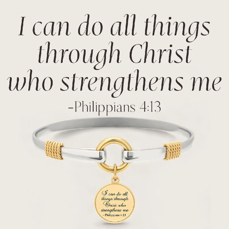 All Things Through Christ - Two-Tone Custom Charm Bracelet