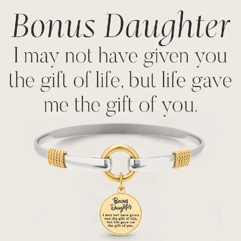 Bonus Daughter - Two-Tone Custom Charm Bracelet