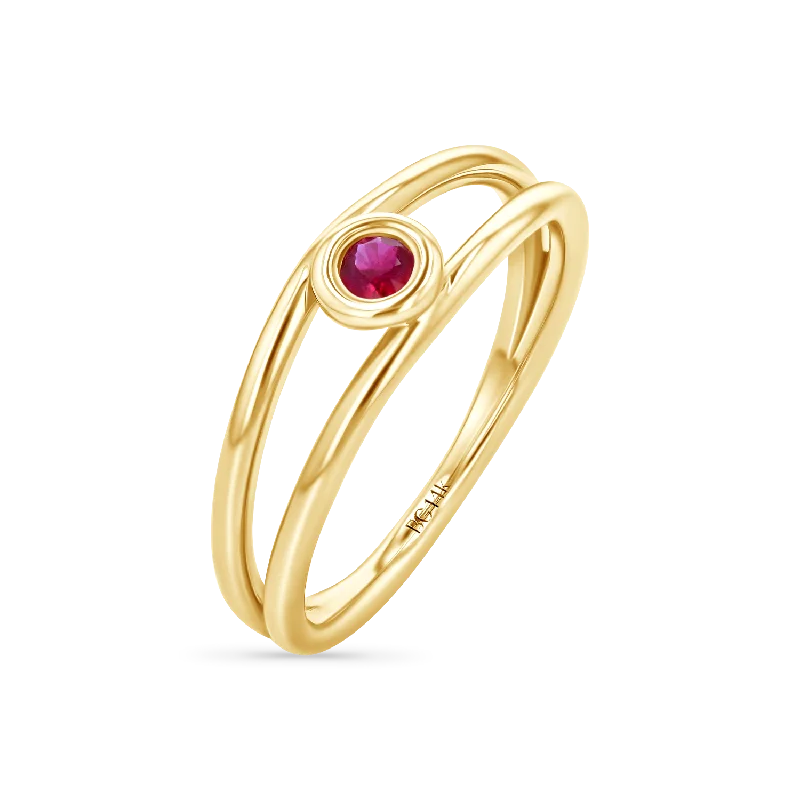 Bubble Solitaire Ruby Ring