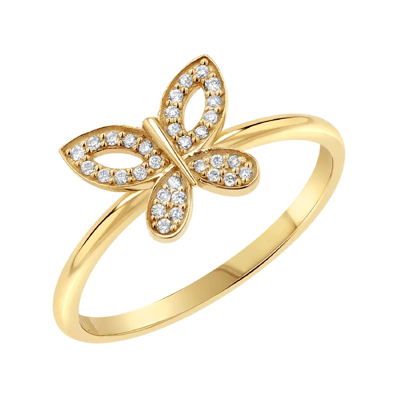 Diamond Pave Butterfly Ring