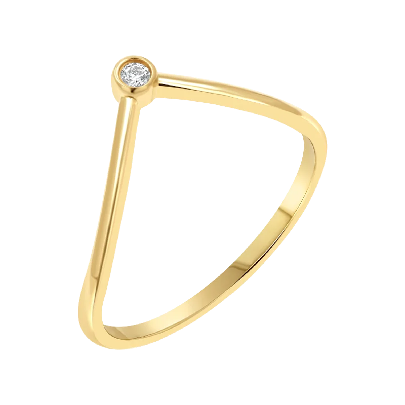 Diamond Wishbone Ring