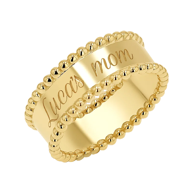 Engravable Beaded Dome Band