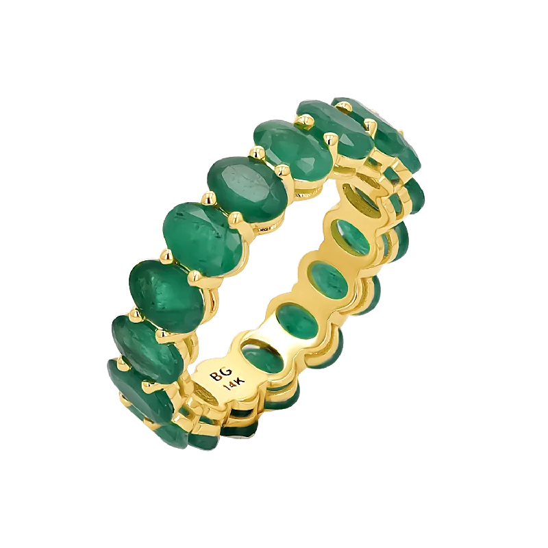 Genuine Emerald Oval Eternity Band