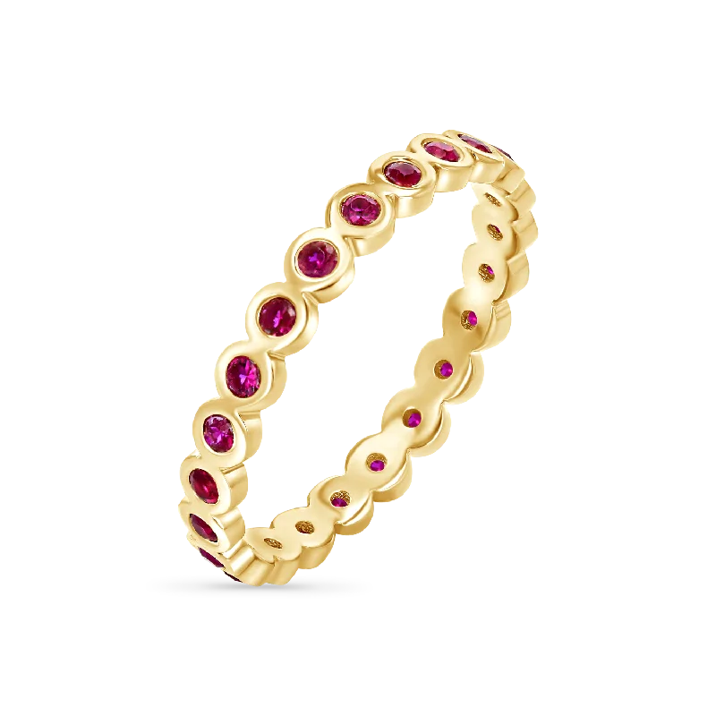 Ruby Bezel Eternity Band