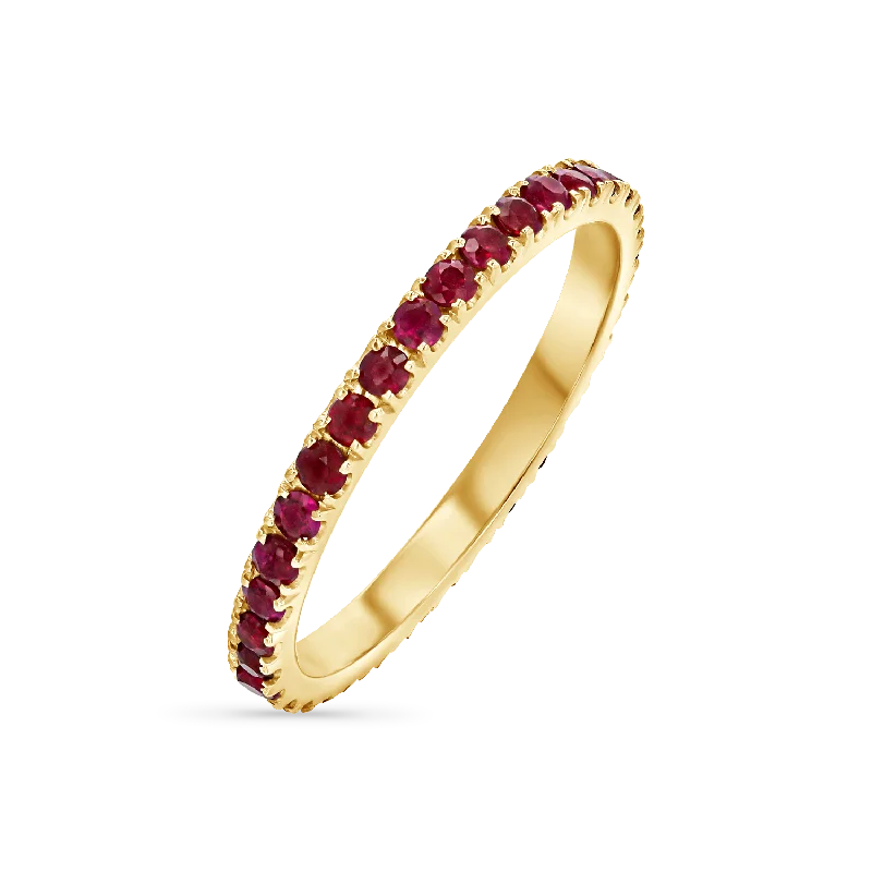 Ruby U Pave Eternity Band