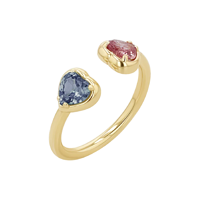 Sapphire Heart Duo Wrap Ring