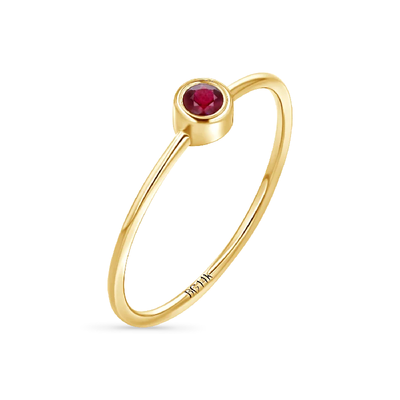 Solitaire Bezel Ruby Ring