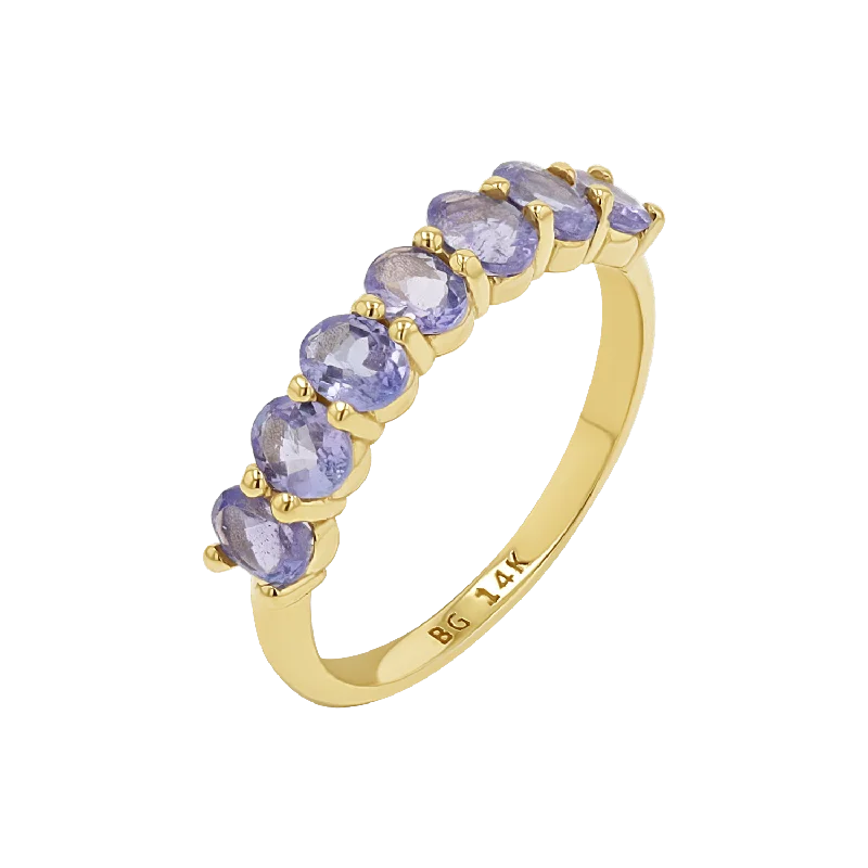 Tanzanite Oval Half Eternity Band