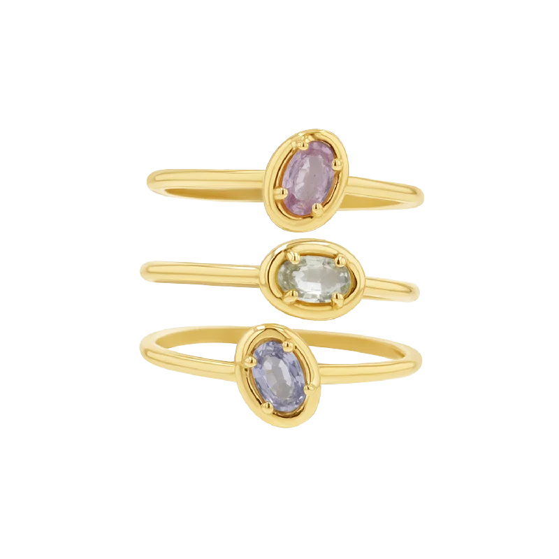 Trio Oval Sapphire Ring Set