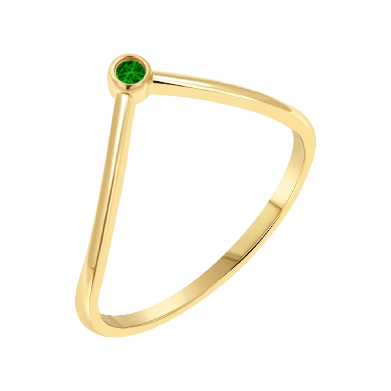 Wishbone Birthstone Ring