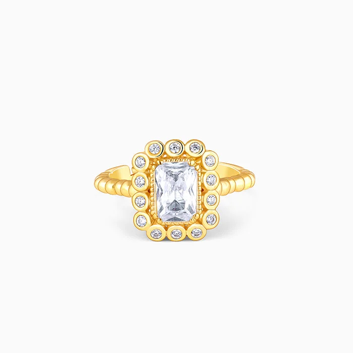 Golden Zirconia Shine Ring