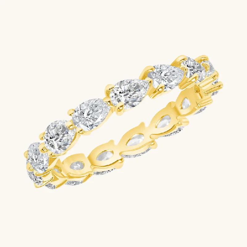 Sideways Diamond Pear Shape Eternity Band