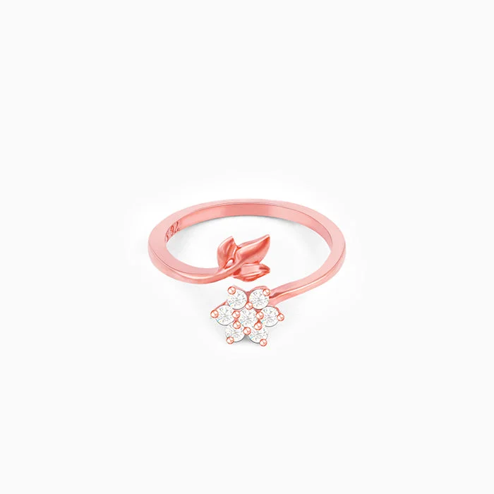 Rose Gold Floral Chic Ring