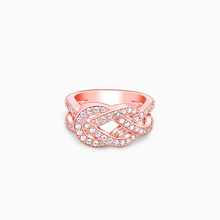 Rose Gold Zircon Studded Celtic Knot Ring