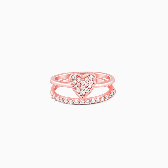 Rose Gold Zirconia Heart Ring