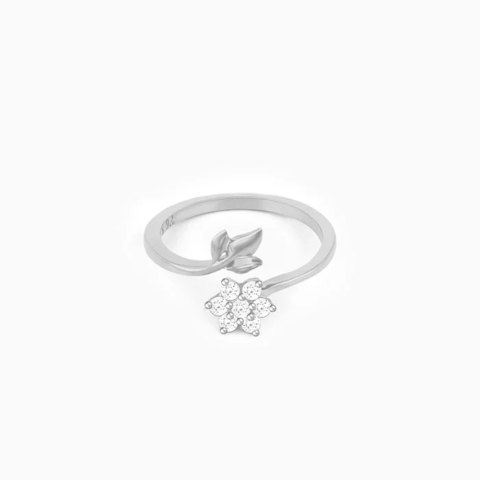 Silver Flower Girl Ring