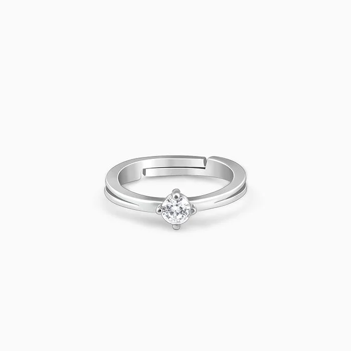 Silver Zircon Love Island Ring