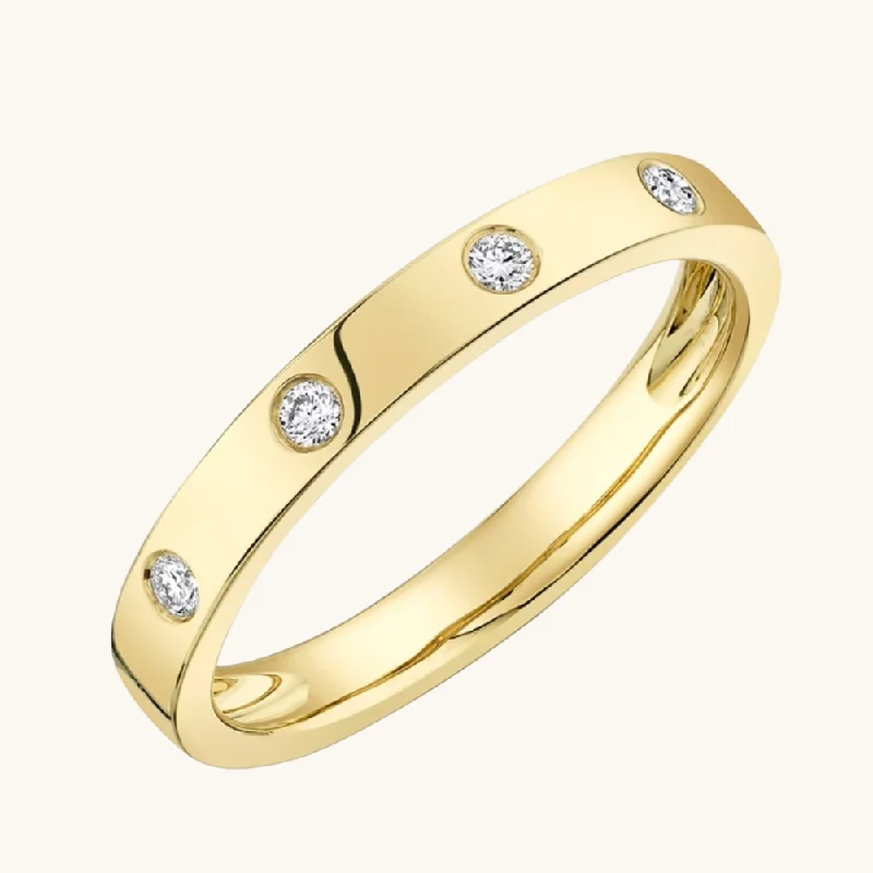 The Cassie Inlay Diamond Band