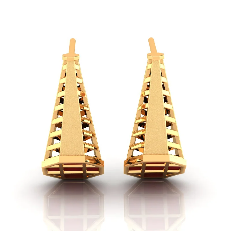 14k Beautiful Gold Earrings With Reddish Hue In A Conical Shape