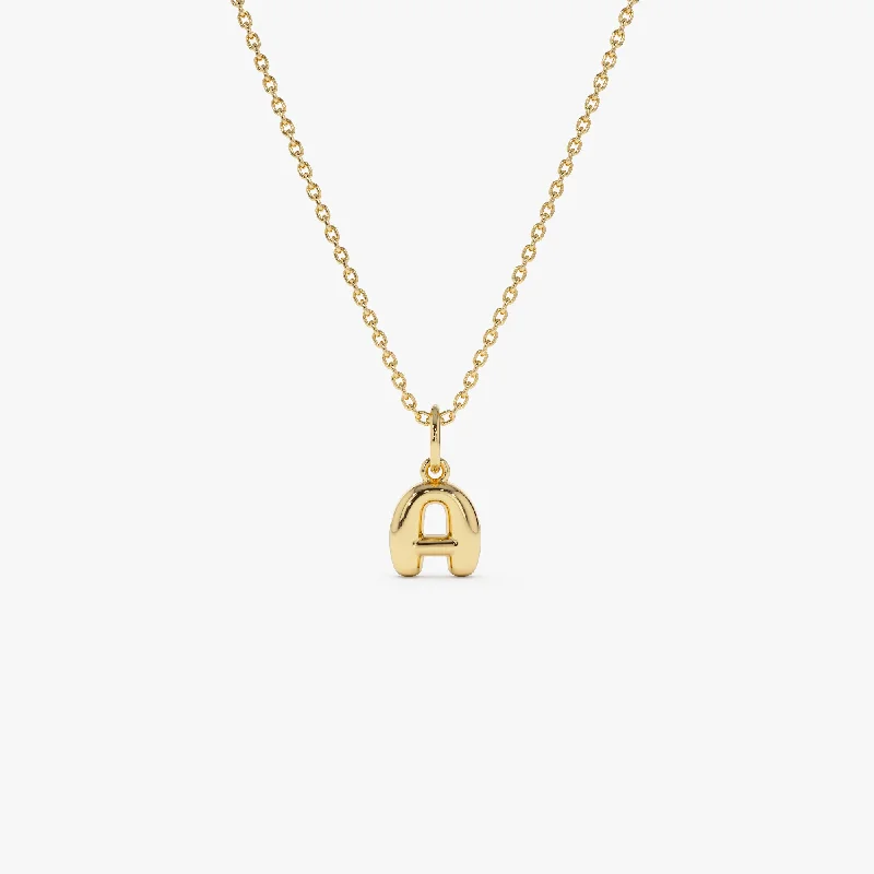 14K Bubble Letter Necklace