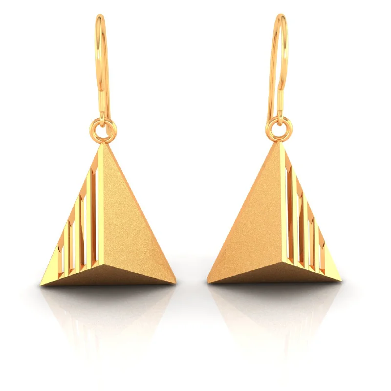 14k Exclusive Gold Earrings In A Conical Shape