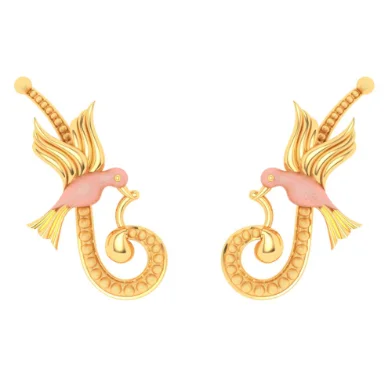 14k Funky And Trendy Gold Earrings Design