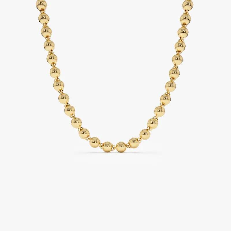 14K Gold 5 MM Bead Necklace