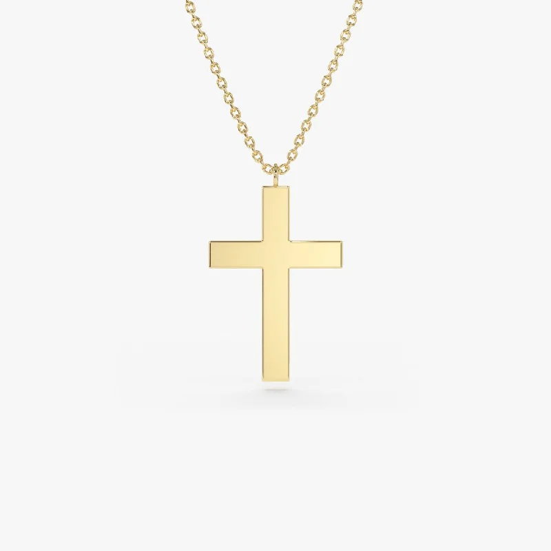 14k Gold Cross Charm Necklace