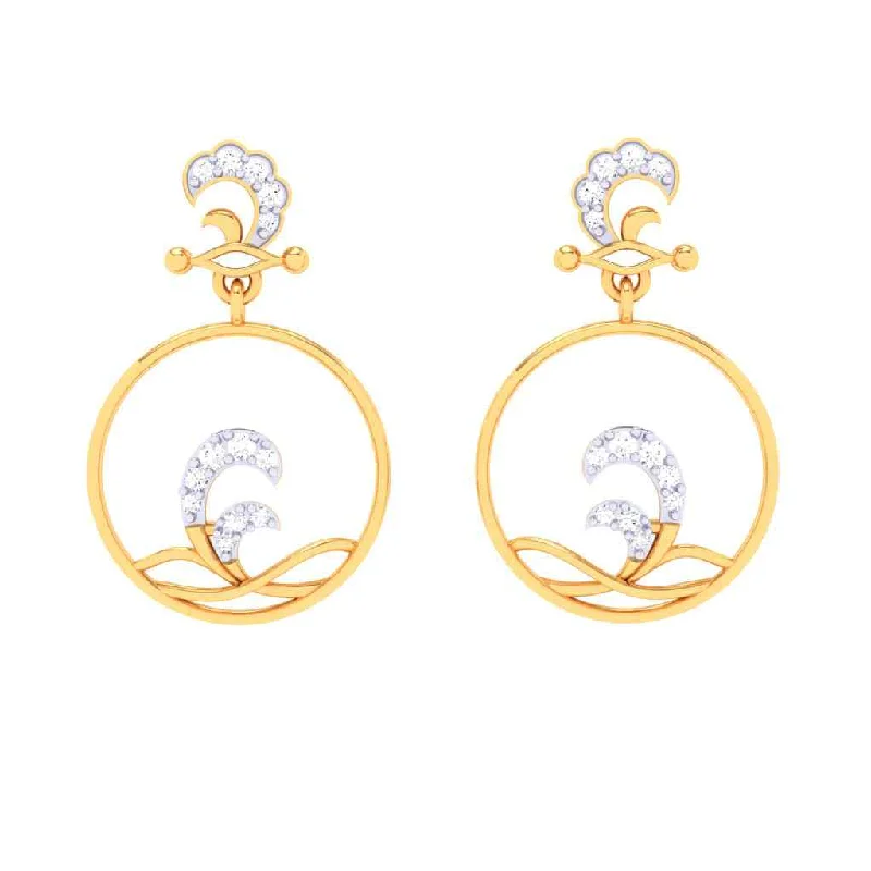 14k Gold Earrings Gems & Hoop Design From Amazea Collection