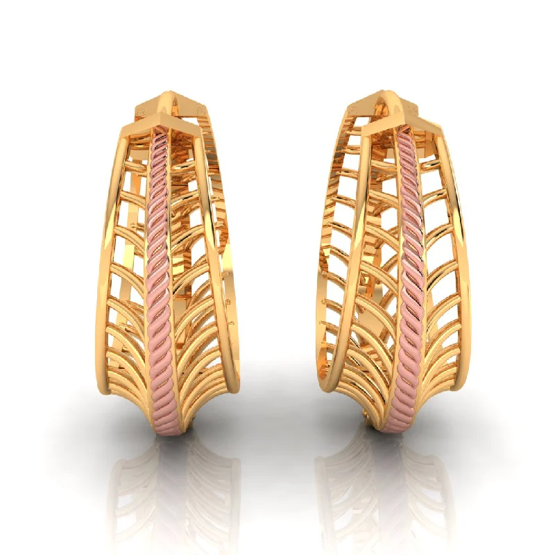 14k Gold Earrings With A Very Unique Design