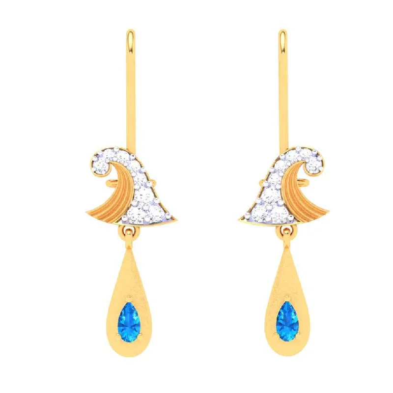 14k Gold Earrings With Striking Gems From Amazea Collection