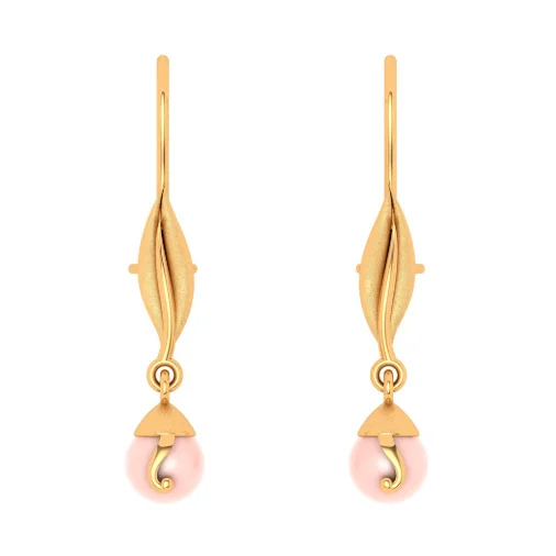 14k Gold Leaf Motif Earrings From Pc Chandra Amazea Collection