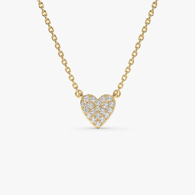 14k Gold Mini Heart Diamond Necklace