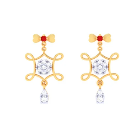 14k Gorgeous Jhumka Design Earrings From Amazea Collection