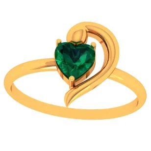 14k Green Grace Heart-shaped Gold Ring