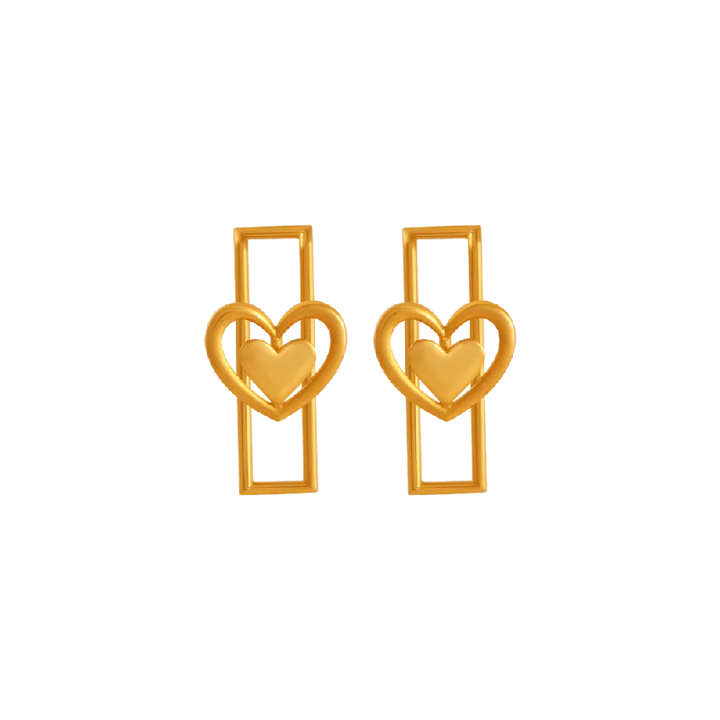 14k Heart Gold Earrings From Amazea Collection