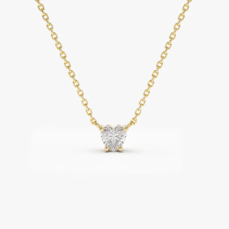 14k Heart-Shape Diamond Necklace