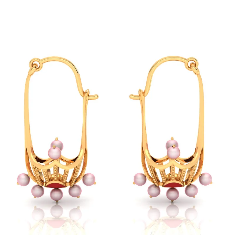 14k Intricate Gold Earrings With Unique Design