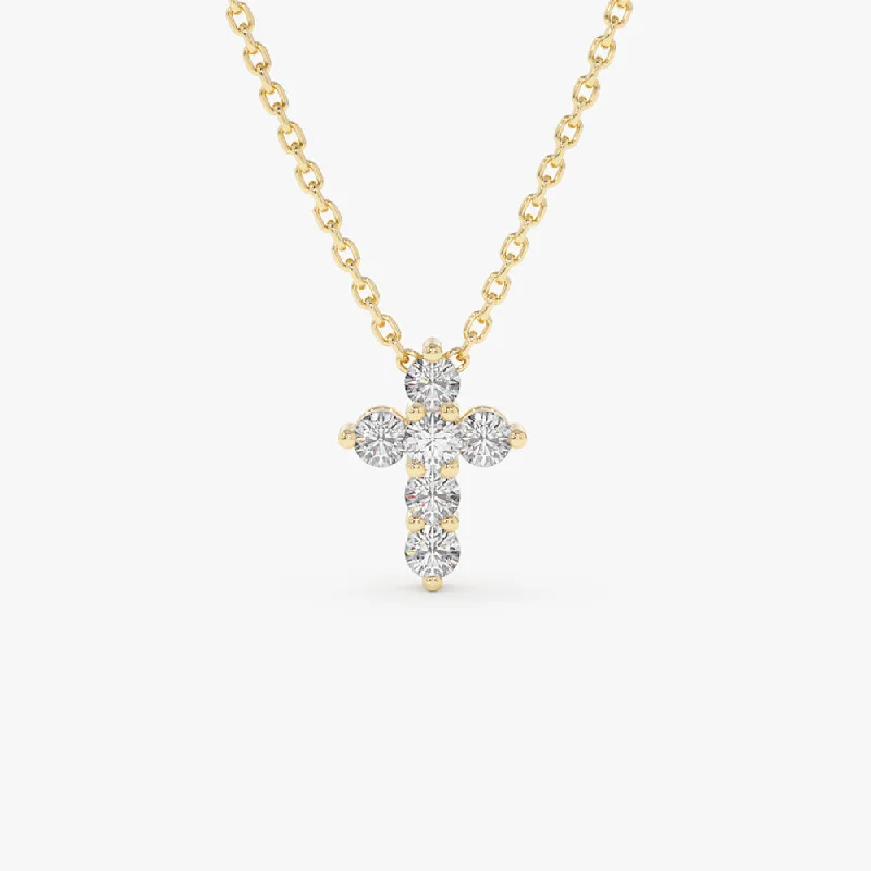 14k Large Diamond Cross